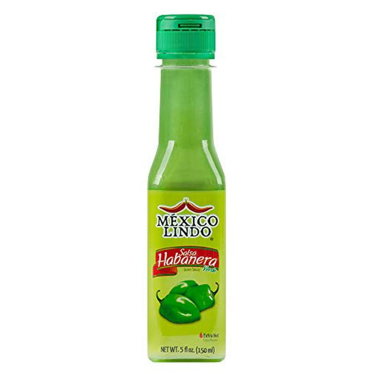 Mexico Lindo Green Habanero Hot Sauce | Real Green Habanero Chili Pepper | 75,900 Scoville Level | Enjoy with Mexican Food, Seafood & Pasta | 5 Fl Oz ...