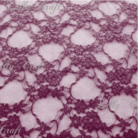 Plum Giselle STRETCH Lace 58 Inch Fabric 10 Yard Bold