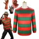 thumbnail image 2 of Disfraz de Freddy Krueger para adulto, traje con parte superior a rayas rojas y verdes, ropa para actuación en el escenario para fiesta de Halloween, 2 of 5