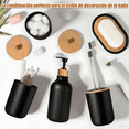 thumbnail image 4 of "Juego De Baño Negro Accesorios Kit 8 Pzs Completo Bambú Set Belug Negro ", 4 of 5