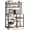 Gray, variant on IdealHouse 6 Tier Kitchen Baker's Rack with Power Outlet, Microwave Stand with Storage Shelves & Wire Basket, Rustic Brown