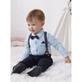thumbnail image 5 of Infant Baby Boy Clothes Suit Wedding Formal Dress Shirt Suspender Pants Bowtie Hat Outfit 0-18 Month, 5 of 16