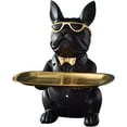 thumbnail image 1 of HSHDLDF Statues de Bouledogue Bol de Clés en Résine pour Table d'Entrée, Plateau de Rangement pour Bonbons Bijoux Boîte Décorative, Figurine Moderne de Chien Organisateur pour Portefeuille de Téléphone Pièces Montres, (Couleur : Noir), 1 of 6