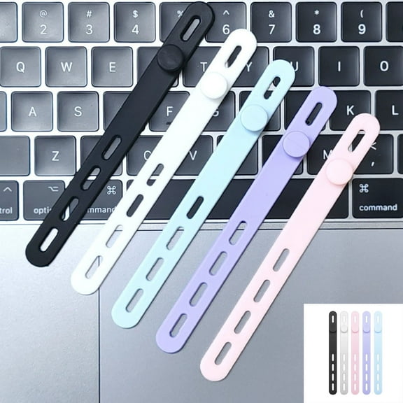 20PC Silicone Cable Ties with Locking Buckles, Adjustable Data Cable Organizer, Elastic Silicone Charger Cord Organizer Strape, Colorful Reusable Cable Straps for Travel, Portable Cable Ties