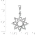 thumbnail image 4 of 14k White Gold Textured Polished Finish Sun Design Charm Pendant, 4 of 4