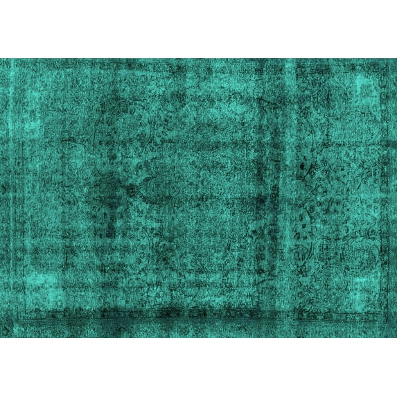 Ahgly Company Indoor Rectangle Abstract Turquoise Blue Modern Area Rugs, 8' x 12'