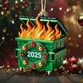 thumbnail image 5 of Bwiyojiz Christmas Decorations Hanging Ornaments Round Snowman Flat Car Pendant Tree Festive, Gifts for Sister, Green, 5 of 5