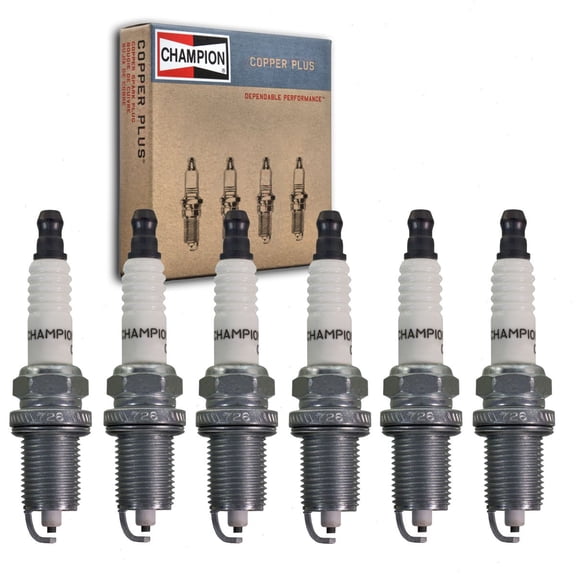 6 pc Champion Copper Plus Spark Plugs compatible with Jeep Grand Cherokee 3.7L V6 2005-2010