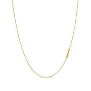 Kezef 18K Gold Plated Sterling Silver .7mm Sturdy Thin Box Chain Necklace Nickel Free Made in Italy 26" inch