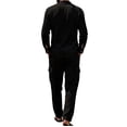 thumbnail image 5 of Miqool Mens 2 Piece Outfits Linen Stand Collar Long Sleeve Shirt Loose Workwear Pants Matching Set Casual Loungewear Tracksuit S‑3XL, 5 of 8