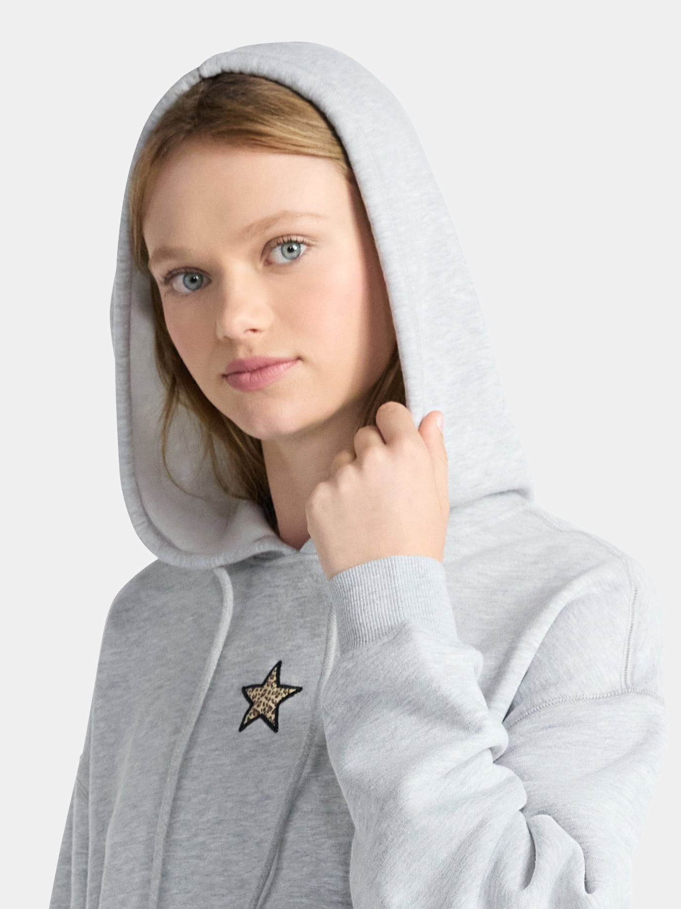 No Boundaries Bubble-Hem Hoodie and Drawstring Shorts Set, 2-Piece, Women’s