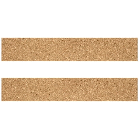PAMINGONO Bulletin Board Oak 2Pcs Rectangular Strip 11.8X2X0.5In