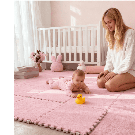 GtuiBugt Carpet Squares Puzzle Mat Plush Interlocking Foam Anti Slip 20 Pack 11.8 x 11.8 Inch