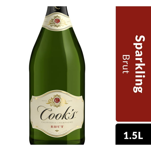 Cook's California Champagne Brut White Sparkling Wine, 1.5 L Bottle