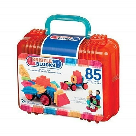 - Bristle Blocks Big Value Set with Family and Animal Figurines in a Carry Case with Handle (85 Pieces) by Bristle Blocks