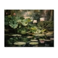 thumbnail image 3 of Designart "Green Pink Lotus Ponds Serene Waters" Floral Print on Natural Pine Wood, 3 of 5
