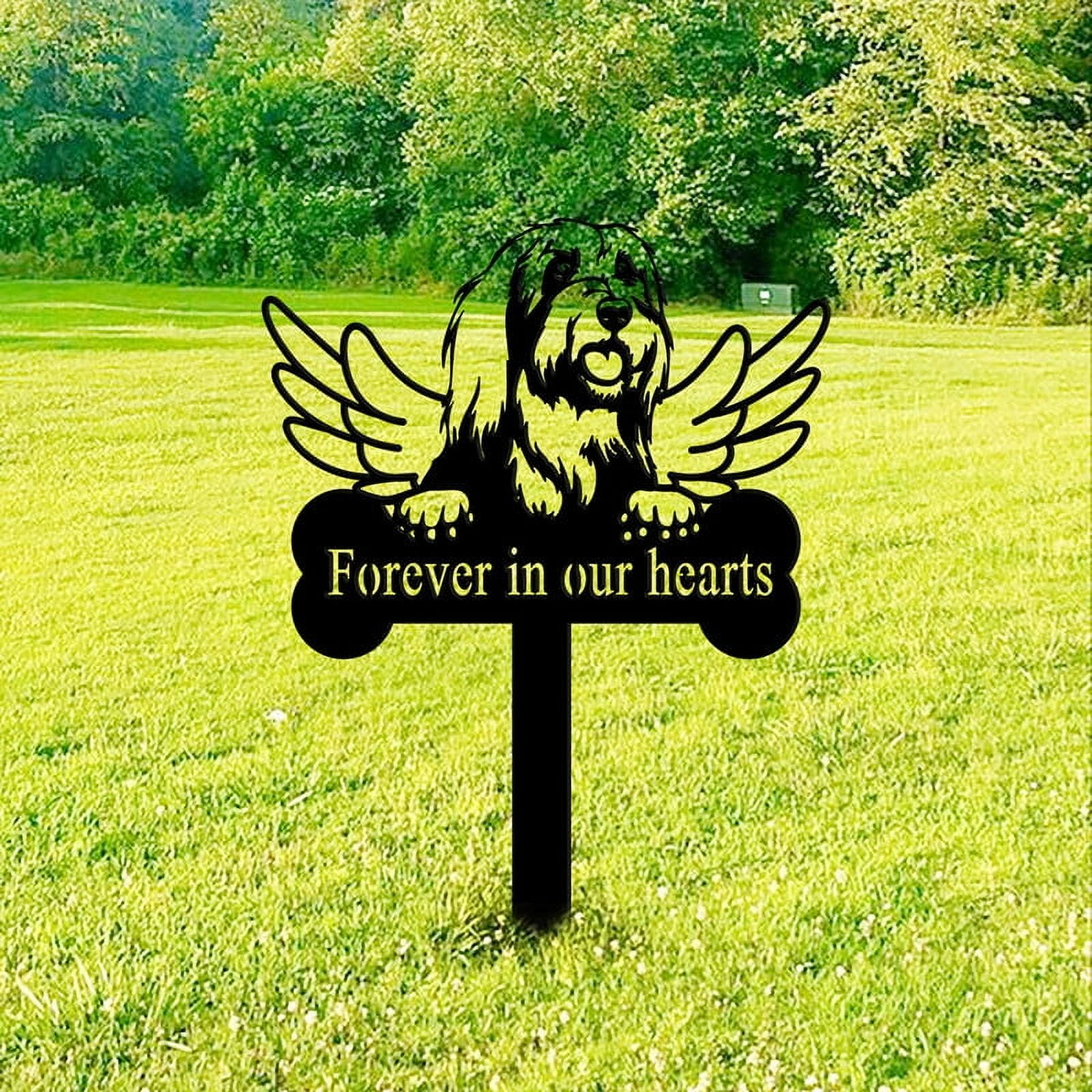 Pet Grave Markers Sign,Memorial Stake Plaque, Metal Outdoor Yard Decor Animal Remembrance Loss Gift, Sympathy Sign
