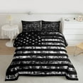 thumbnail image 2 of Homewish American Flag Print Bedding Comforter Set,Retro Rustic Camo Twin Comforter Sets,Vintage Geometric Striped Bedding Set For Boys Kids,Microfiber Bedroom Decor Reversible,2-Piece, 2 of 8
