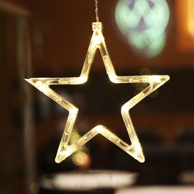 Agiferg LED Sucker Lights Christmas Tree Bells Snowflake Elk Window Decorations Lights