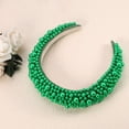 thumbnail image 5 of Unique Bargains Pearls Padded Headband Sponge Wide Brim Headband Women Hairband Green, 5 of 7