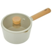 SarCQg FIKA Milk Pan for Stovetops and Induction | Wood Handle and Glass Lid | Made in Korea (6" / 1.5qt)