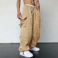 thumbnail image 6 of Cargo Pants Men Work Men's Cargo Pants Sweatpants Jogger Work Trousers Relaxed Fit Loose Casual Lightweight Slacks with Multi Pockets, 6 of 9