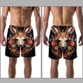 thumbnail image 3 of luoweisi Men's Beach Shorts Quick Dry Swim Trunks with Mesh Lining Flower Deer L, 3 of 5