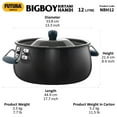 thumbnail image 5 of Futura Big Boy Biryani Handi 12 Liters - Non Stick Pot With Hard Anodised Lid | Sauce Pan For Cooking & Serving Biriyani, Black (NBH12), 5 of 5