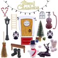 thumbnail image 2 of 1:12 casa de muñecas montaje de puerta de hadas mini casa de muñecas puerta de hadas decoración navideña casa de escena de luz, 2 of 5