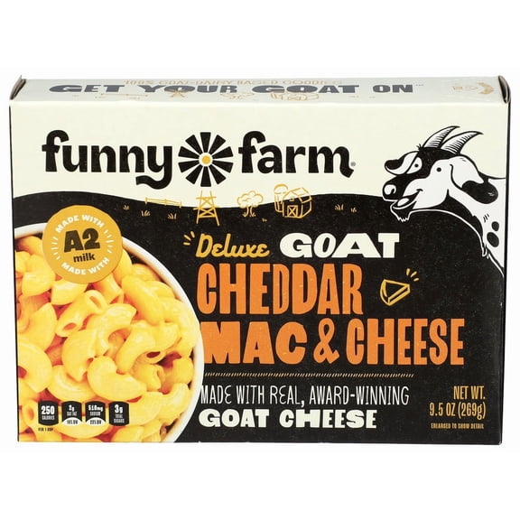 Funny Farm - Entree Goat Cheese Yellow Cheddar - 9.5 Oz, Case of 8