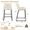 thumbnail image 7 of Dycanpo 26" Counter Height Bar Stools Set of 3, Faux Leather 2.5" Cushion, Ivory, 7 of 7