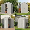 thumbnail image 5 of 6x4 FT Shed, Outdoor Resin Storage Shed with Floor, Window & Lockable Door for Backyard | Patio | Lawn | Gray, 5 of 9