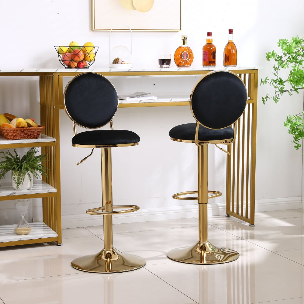 Bar Stools Set of 2, Adjustable Counter Height Bar Stools with Back and