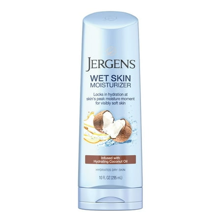 Jergens Wet Skin Lotion with Refreshing Coconut Oil, 10 Fl (Best Coconut Oil For Skin Moisturizer)