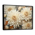 thumbnail image 2 of Designart "Floral Essence: Minimalistic White Mums Collage" Chrysanthemums Floater Framed Canvas Wall Art, 2 of 5