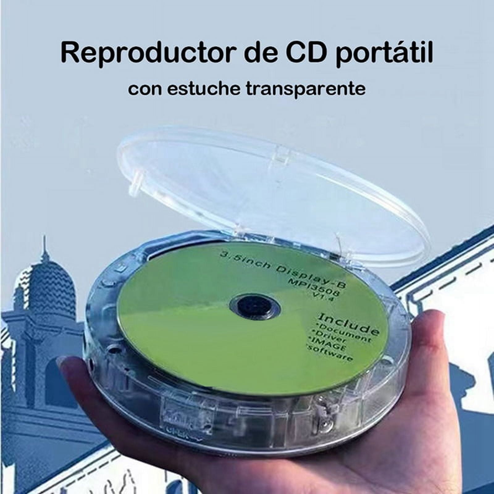Protable Bluetooth CD Player Transparent Speaker Music with LCD Display Personal CD Player for Home Travel