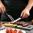 thumbnail image 3 of Mainstays 4-Piece Stainless Steel Steak Knife Set with Soft Grip & Black Handles, 3 of 10