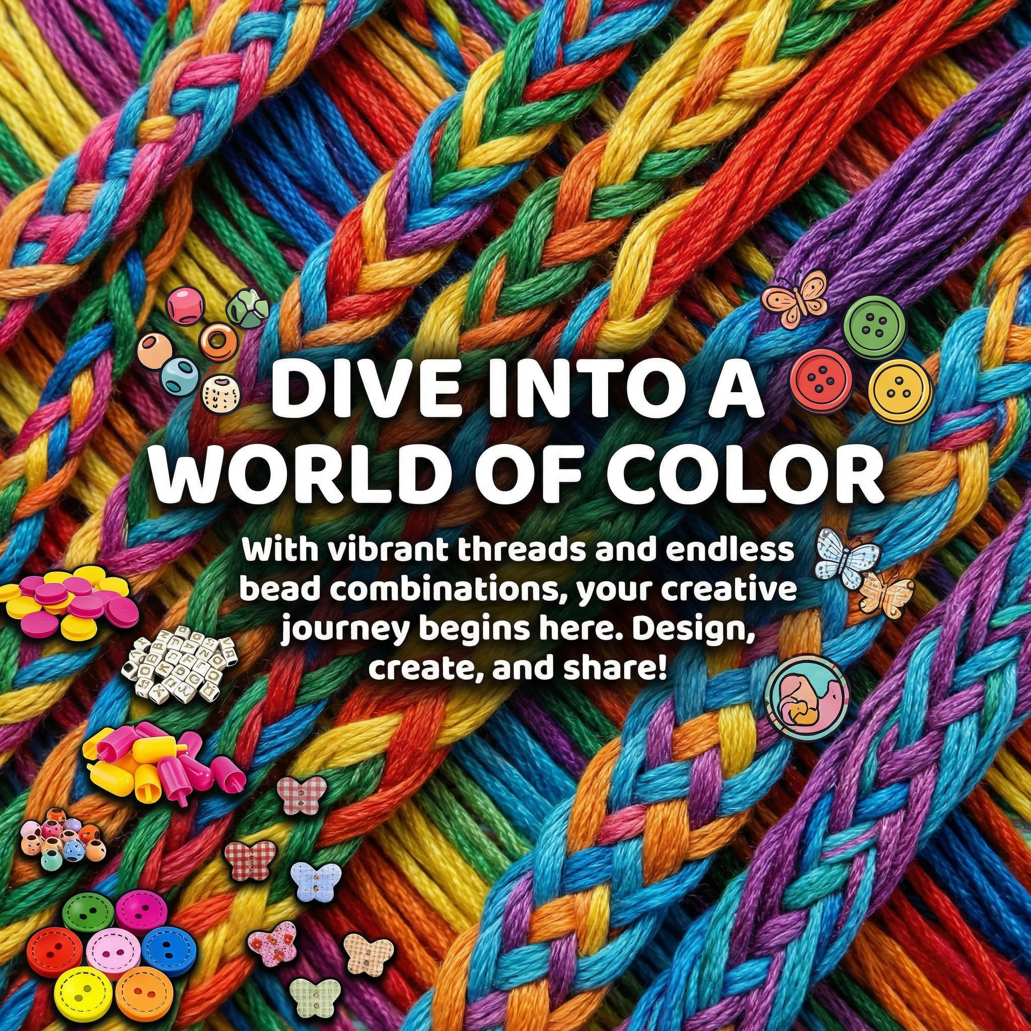 Friendship Bracelet Making Kit for Adults, DIY Jewelry Making Set with 28 Pre-Cut Threads, Letter Beads & Buttons, Portable Craft Tool Kit for Personalized Bracelets, Creative Gift for Ages 16+