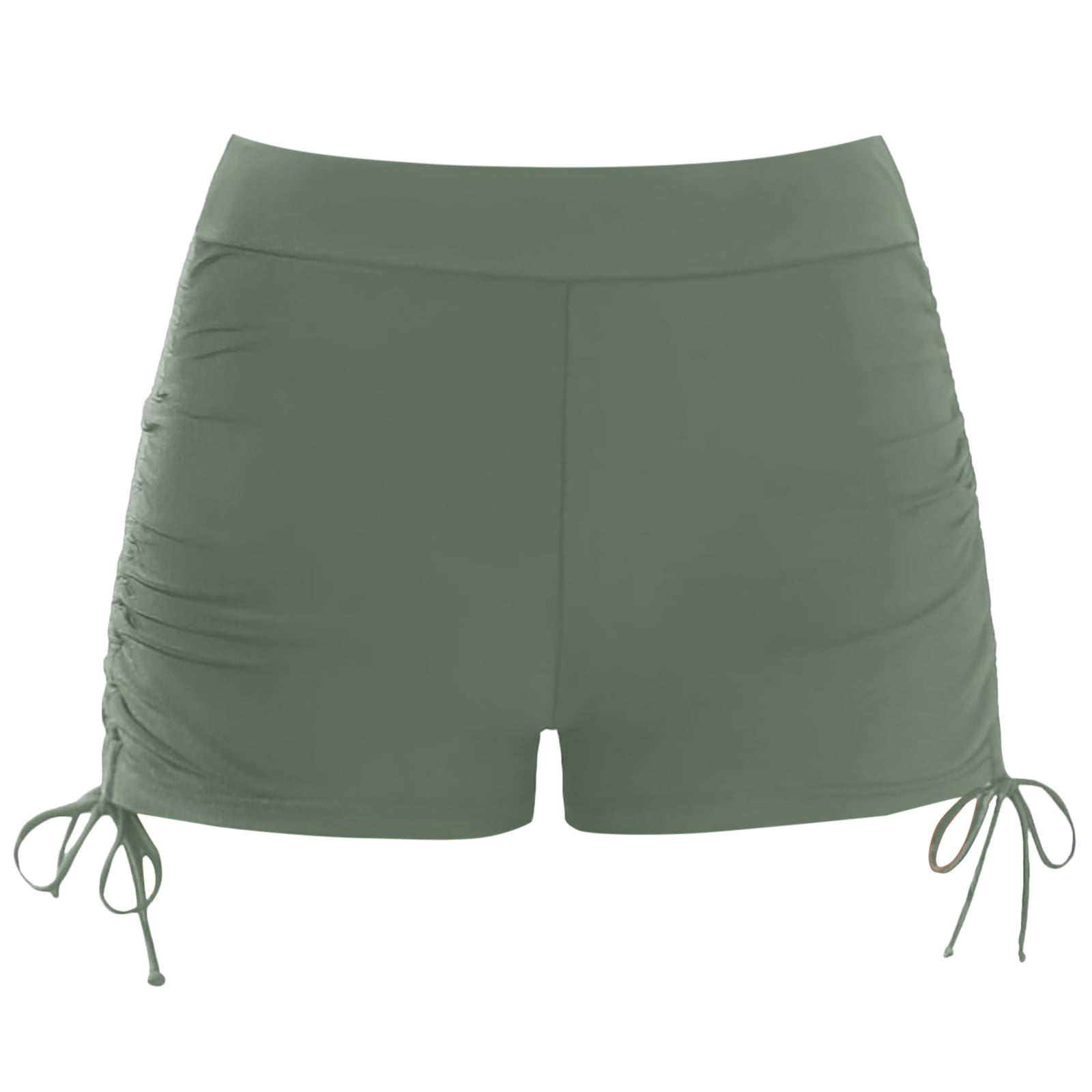Jdkau Swim Shorts Women High Waisted Swimsuit Shorts Tie Side Bathing Suit Bottom Tummy Control Plus Size Swim Shorts（AG,XL）