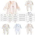 thumbnail image 4 of 1-3 Months Newborn Footed Sleeper Gown With Mitten Cuffs Cotton Side Baby Footed Print Infant Play For 0 6 Months Boys And Girls Baby Romper Pajamas Crawling Clothes, 4 of 6