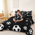 thumbnail image 4 of Erosebridal Football Sport Games Kids 7 Pieces Bedding Comforter Set,First Letter J Full Bedding Set For Soccer Gamer,Reversible Black, 4 of 7