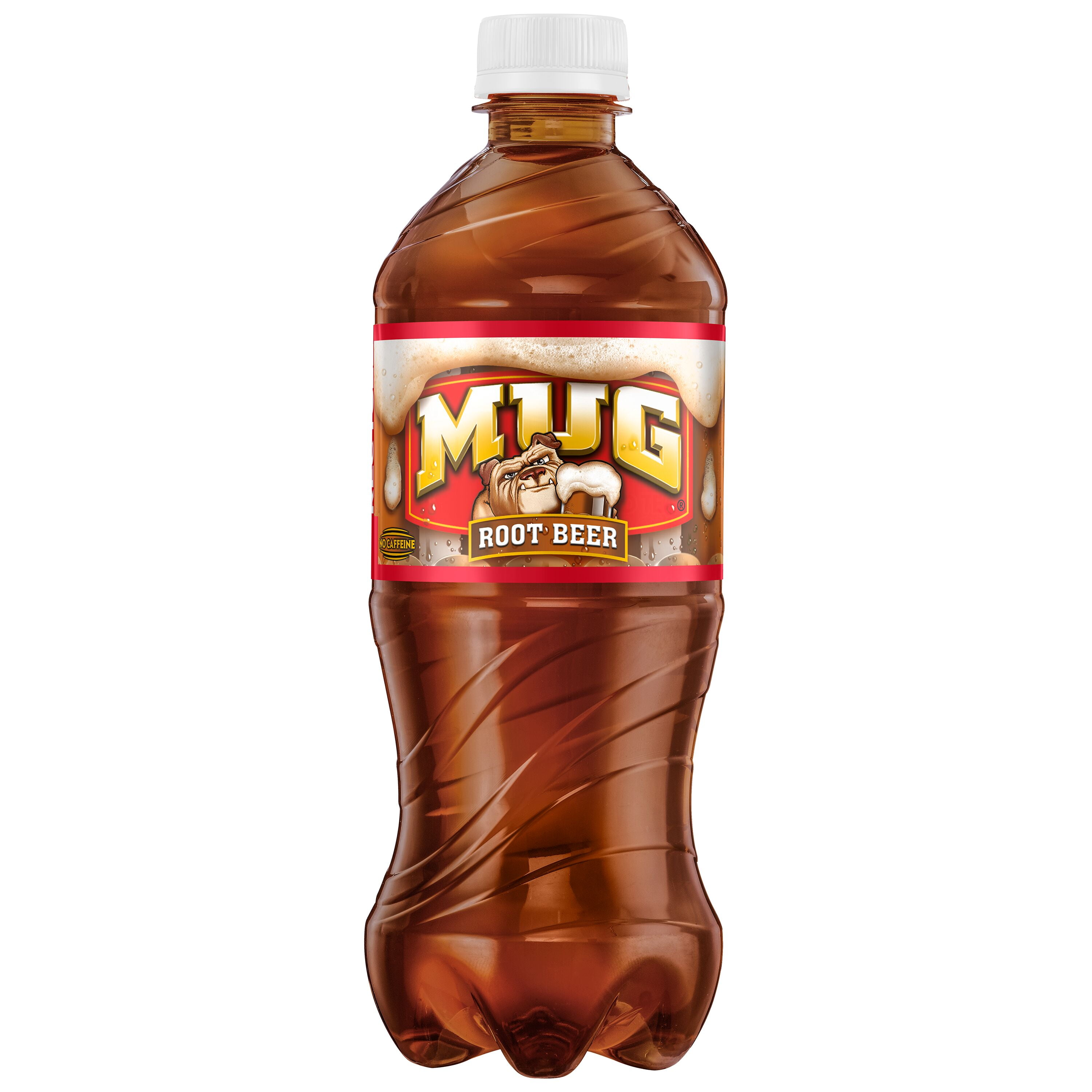 (4 pack) Mug Caffeine-Free Root Beer Soda Pop, 20 fl oz Bottle