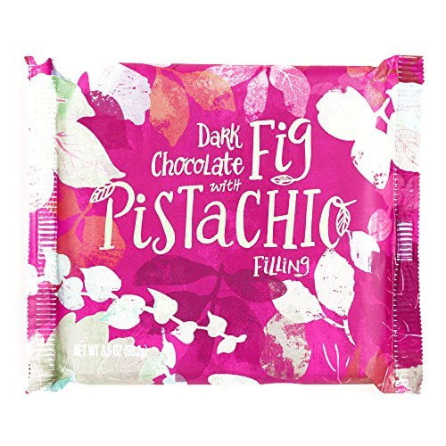 Fig and Pistachio Dark Chocolate Bar 3 oz each (6 Items Per Order) by
