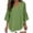 Green A2, variant on Hrsba V Neck Tops For Women Solid Color V Neck 3 4 Length Sleeve Scalloped Sleeve Breathable Casual Blouse Nice Tops For Women