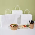 thumbnail image 3 of FUTUREORYY 10Pcs White Paper Hand Bags with Handles Designed for Food Packaging and Storage, 3 of 6