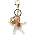 thumbnail image 1 of Silver Cross Rhinestone Keychain Charm Pendant Purse Bag Crystal Key Holder Arts Craft Pendant Inspiration Key Ring (starfish&shell), 1 of 5