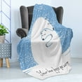 thumbnail image 4 of Animal Soft Flannel Fleece Throw Blanket, Mother Polar Bear Hugging Her Baby in the Snow North Winter Love Keeps Warm Art, Cozy Plush for Indoor and Outdoor Use, 70" x 90", Blue White, by Ambesonne, 4 of 5