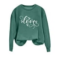 thumbnail image 2 of Wycnly Womens Sweatshirt Oversized Sweatshirt for Women Valentine's Day Fashion Love Letter Print Heart Graphics Pullover Sweater Spring Ladies Long Sleeve Crewneck Blouses Tops, 2 of 6