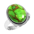 thumbnail image 1 of 925 Sterling Silver Copper Green Turquoise Handmade Ring, 1 of 6