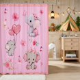thumbnail image 2 of Erosebridal Elephant Shower Curtain 72Wx78L for Girls, Pink Butterflies Waterproof Bath Curtain, 2 of 5
